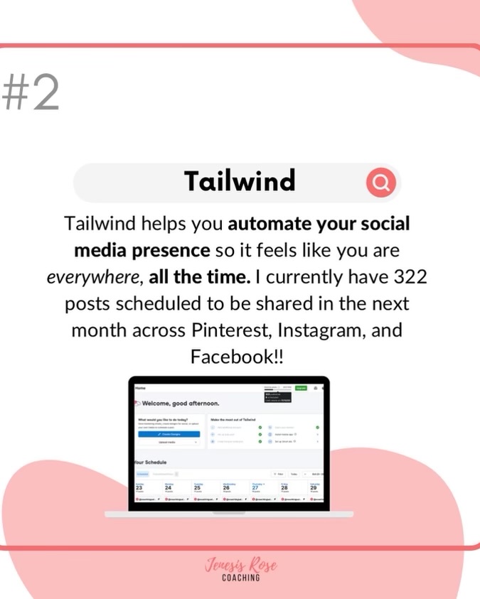 In tailwind you can work specifically with Pinterest, Instagram, and Facebook to easily create and post content.